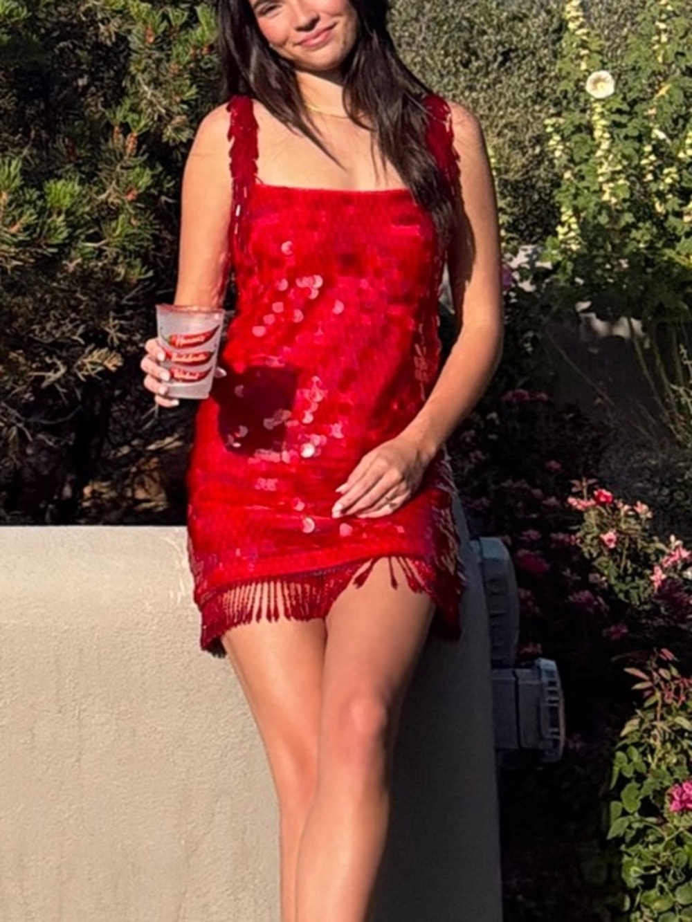 Alexis Red Sequin Mini Dress - Picture 3 of 4